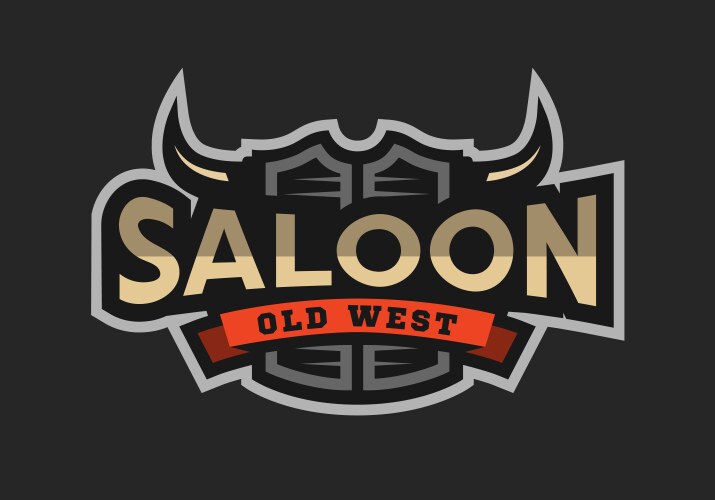 Wild West Saloon Logo Emblem Vector Image