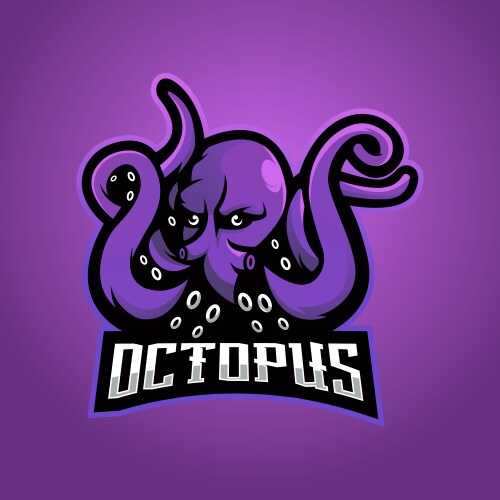 octopus mascot logo vector