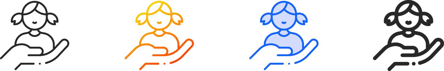 Adoption iconthin linear gradient blue stroke Vector Image