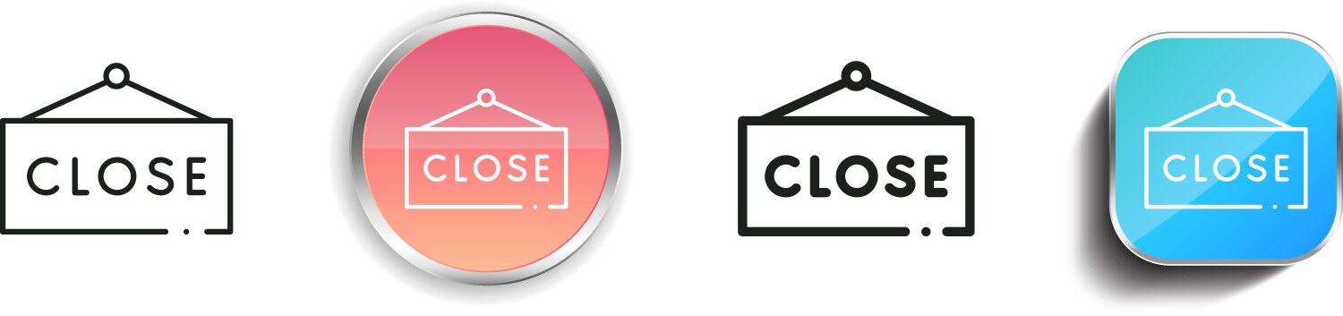 Close icon thin linear regular and button style vector image