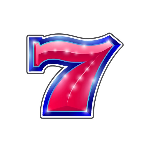 casino number 7 icon sign vector image