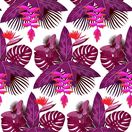 Tropical seamless border Royalty Free Vector Image
