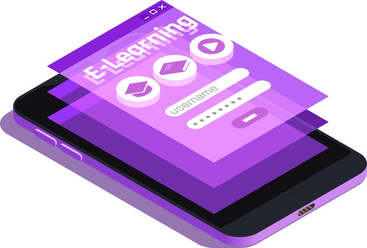 Elearning isometric icon Vector Image