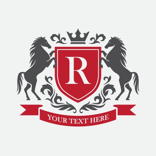 Vintage Horse Crest Shield Vector Image