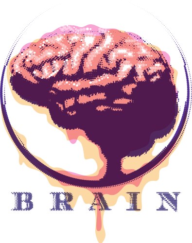 Human brain anatomy side view sketch Royalty Free Vector