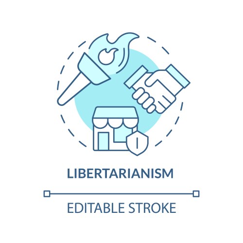 libertarianism ideology soft blue concept icon vector