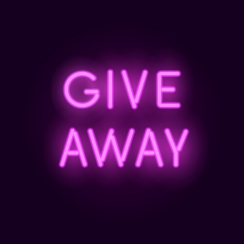 Neon Glow Giveaway Letters Vector Image