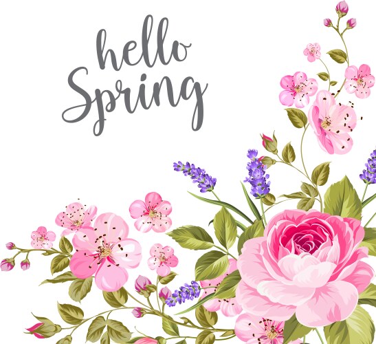Spring Floral Garland Vector Image