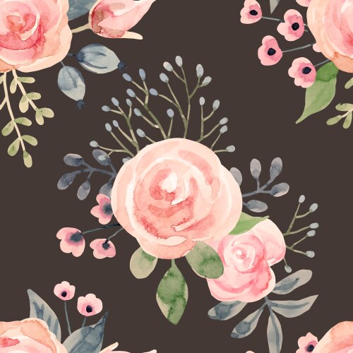 watercolor floral pattern vector image