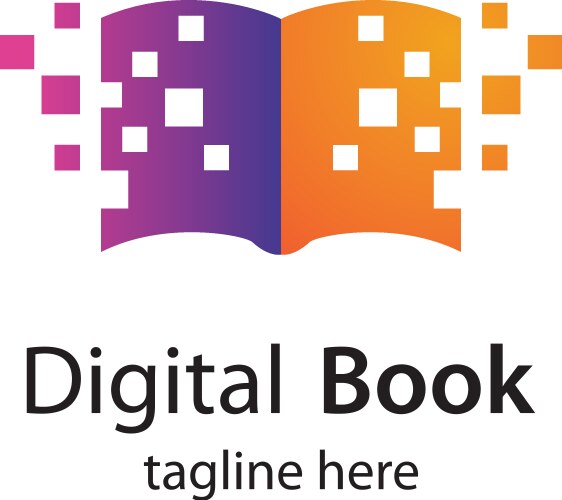 digital book logo technology icon vector