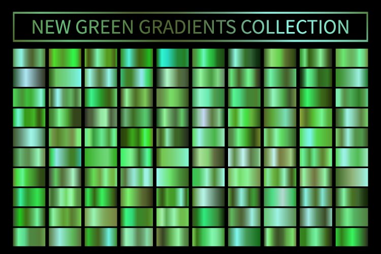 Green ecology gradients set glossy shiny vector image