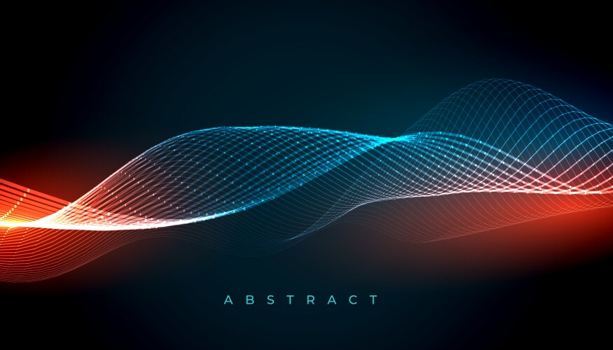Blue abstract dynamic lines wavy background Vector Image
