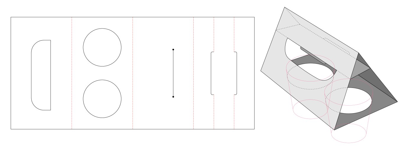 cup holder die cut template vector