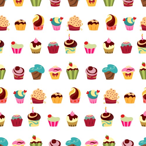 Seamless pattern with cupcakes and donuts Vector Image