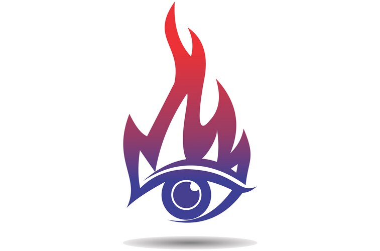 Abstract fire eyes logo icon Vector Image