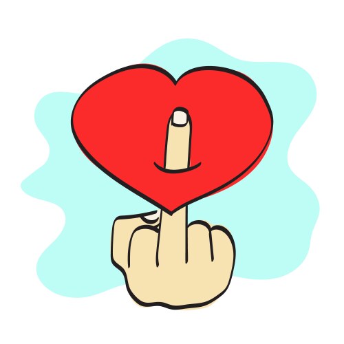 Closeup hand showing off gesture on red Vector Image