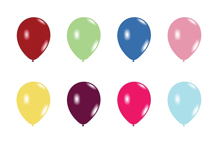 Flying red balloons isolated on white background Vector Image