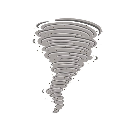 Black tornado with lightning icon Royalty Free Vector Image