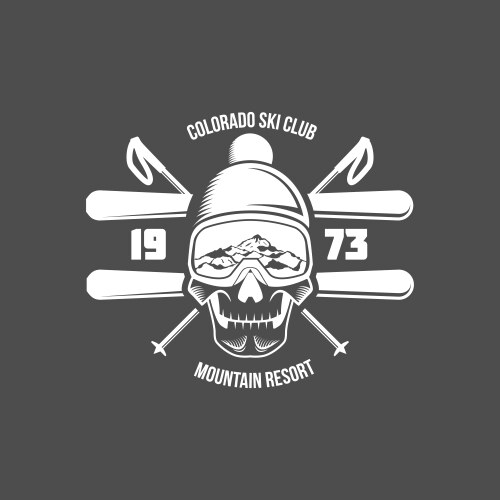 Vintage Skiing Labels & Elements Vector Image