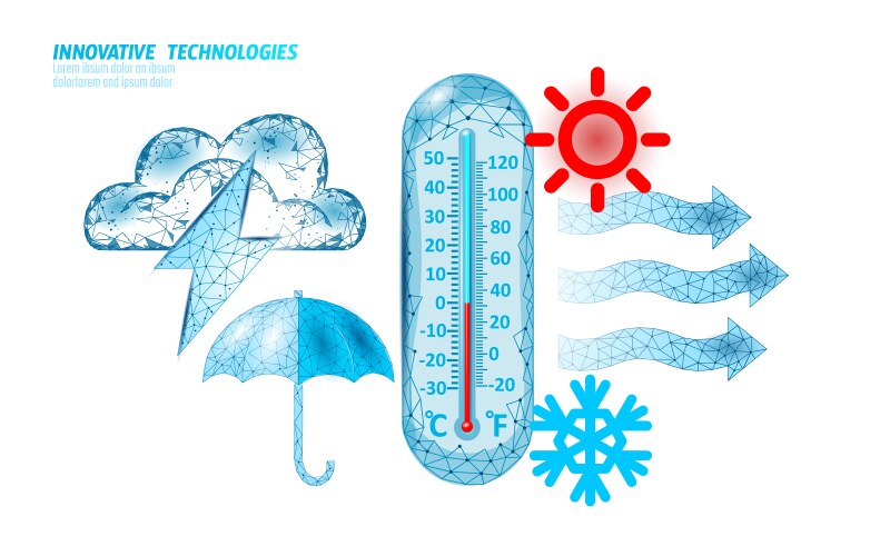 Weather 3d elements mobile app forecasting banner vector image