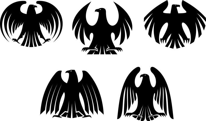 Black heraldic eagle Royalty Free Vector Image
