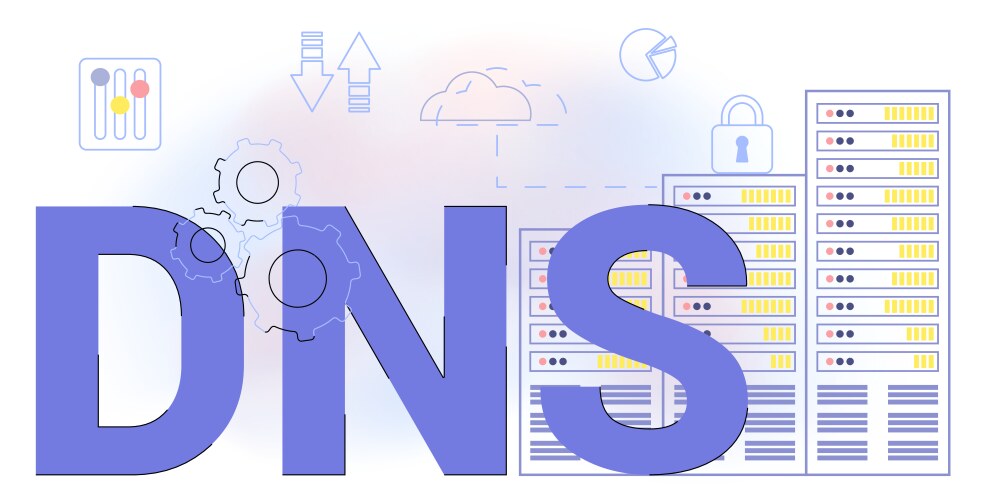 dns domain name system server decentralized naming vector image