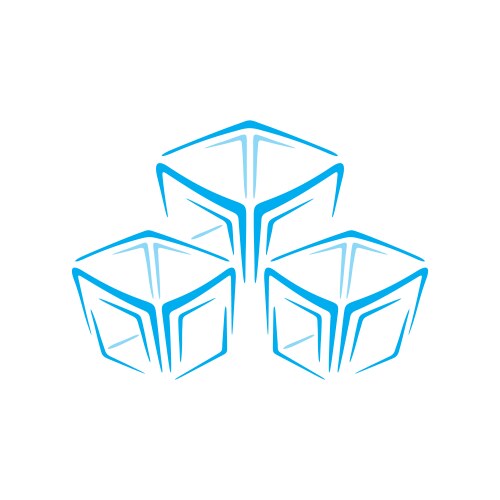 Ice cubes frozen water in cube form vector image