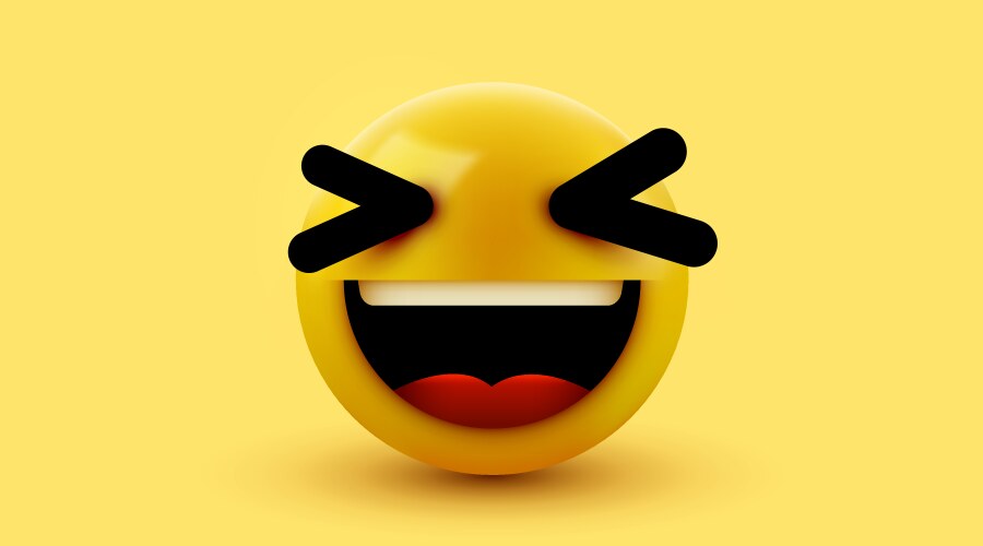 3d smiling ball sign emoticon icon design vector image