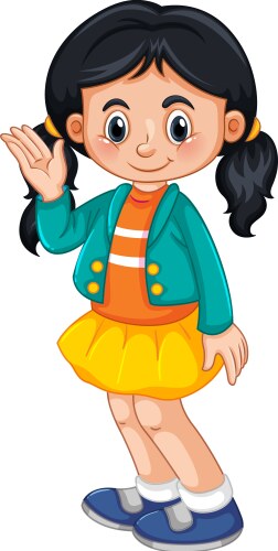 Student girl holding number cartoon character Vector Image