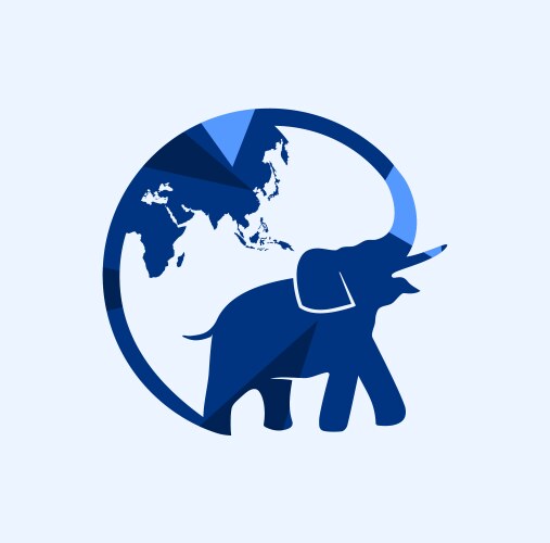 Elephant world logo design Vector Image