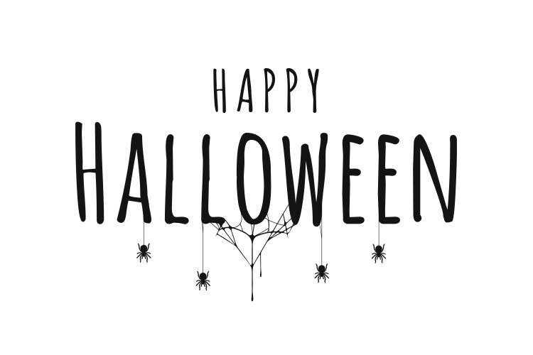 Happy halloween lettering handwritten calligraphy vector image