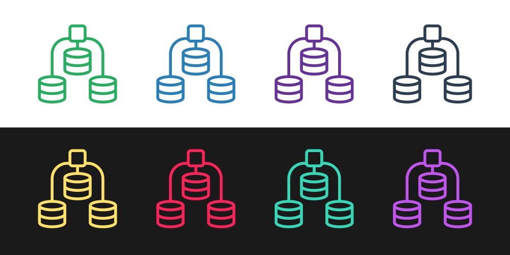Set line server data web hosting icon isolated vector image