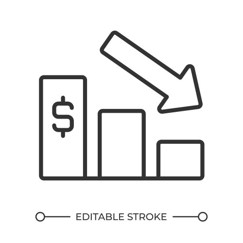 Economic downturn linear icon vector image