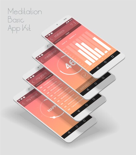 Flat ui or ux mobile apps kit Royalty Free Vector Image