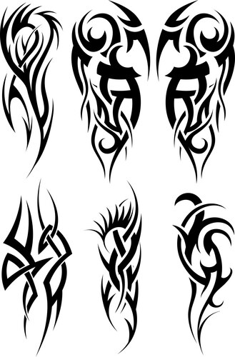 Tribal turtles tattoos Royalty Free Vector Image