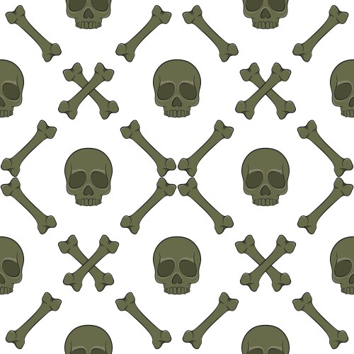 Set of seamless patterns with skull and bones vector image