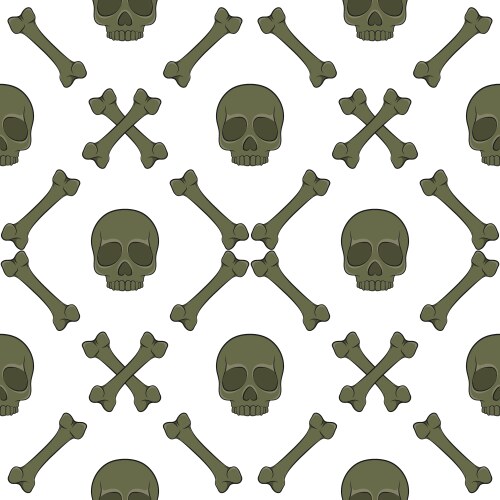 set of seamless patterns with skull and bones vector image