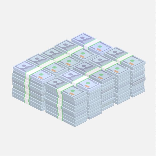 Stacks of US Dollar Bills Vector Image