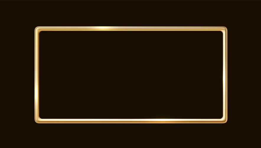 Elegant Golden Frame on Black Royalty Free Vector Image