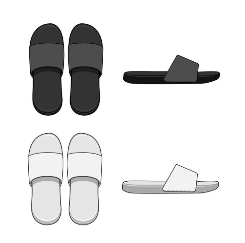 Beach sandals flip flops template – Royalty-Free Vector | VectorStock