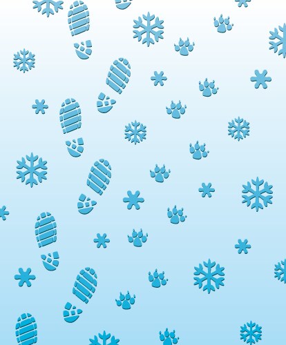 Foot prints on snow vector image