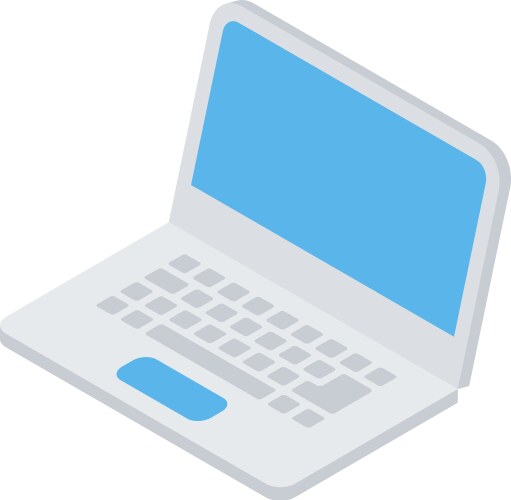 minimalist modern laptop with open cap vector image