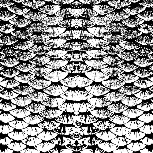 Fish Scale Pattern - Monochrome Vector Image