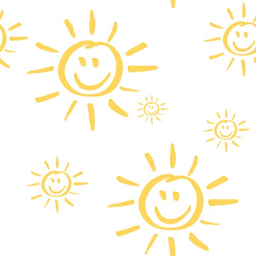 Hand drawn sun seamless pattern Royalty Free Vector Image
