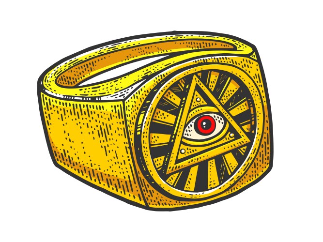 Eye providence sketch engraving Vector Image