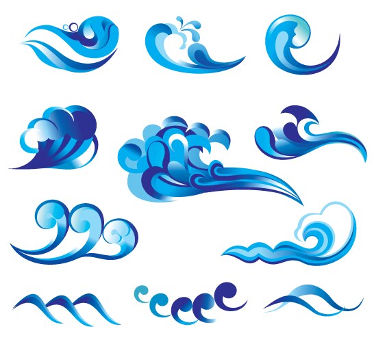 Crashing Waves – Black & White Panels – Royalty-Free Vector | VectorStock