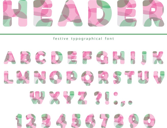 Pastel Letter and Number Set Vector Image