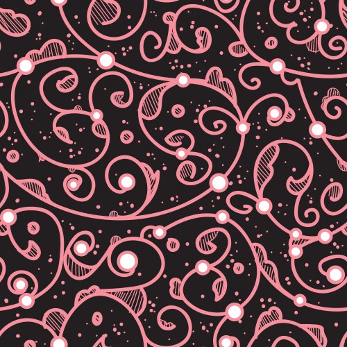 Seamless floral background pink flowers and leafs Vector Image