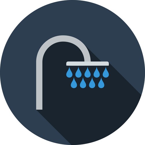 Shower flat squared icon Royalty Free Vector Image