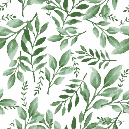 Watercolor Leaf Pattern Vector Image
